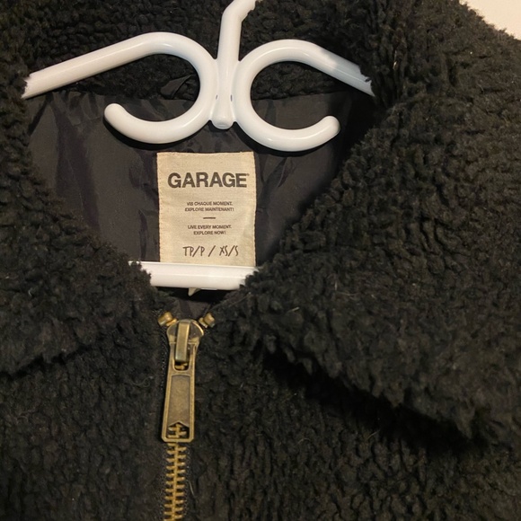 Black Garage Sherpa Faux Fur Teddy Coat - Picture 2 of 5